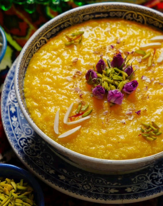 Saffron Rice Pudding (Sholeh Zard)